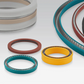 Close-up view of spring-energized seal rings