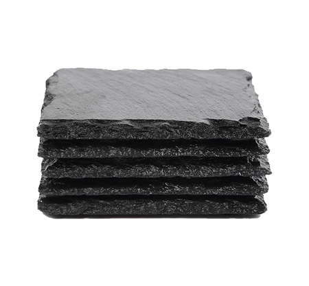 Stone Slate Coaster Square Black 5pcs